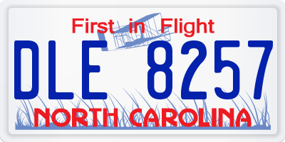 NC license plate DLE8257