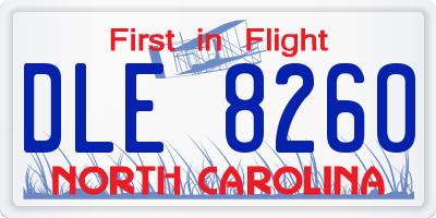 NC license plate DLE8260