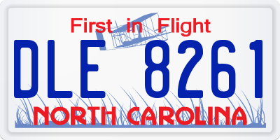 NC license plate DLE8261
