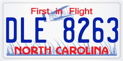 NC license plate DLE8263