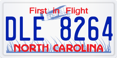 NC license plate DLE8264