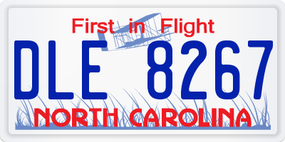 NC license plate DLE8267