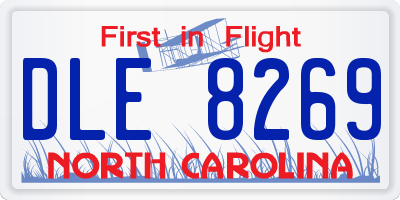 NC license plate DLE8269