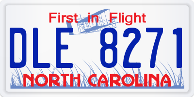 NC license plate DLE8271