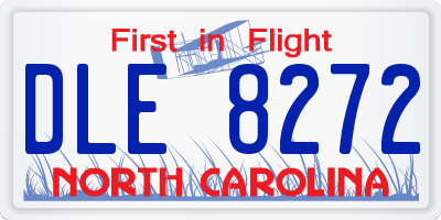 NC license plate DLE8272