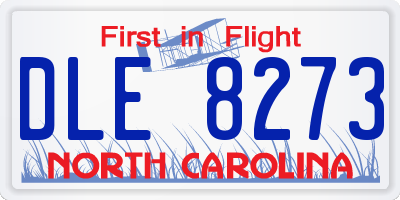 NC license plate DLE8273