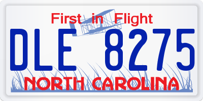 NC license plate DLE8275