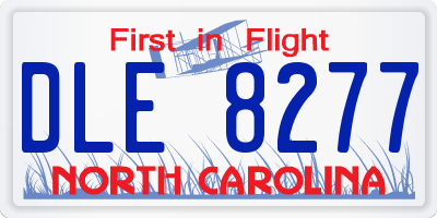 NC license plate DLE8277