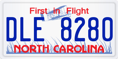 NC license plate DLE8280