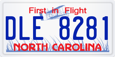 NC license plate DLE8281