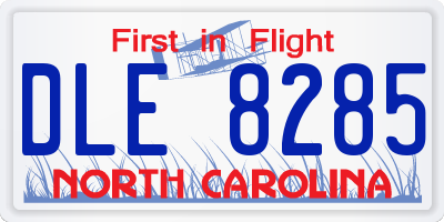 NC license plate DLE8285