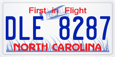 NC license plate DLE8287