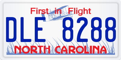 NC license plate DLE8288