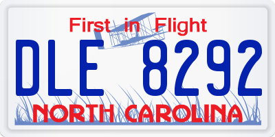 NC license plate DLE8292