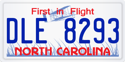 NC license plate DLE8293