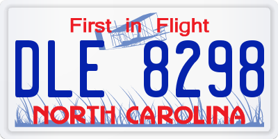 NC license plate DLE8298