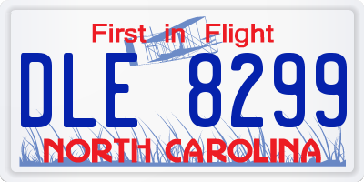 NC license plate DLE8299