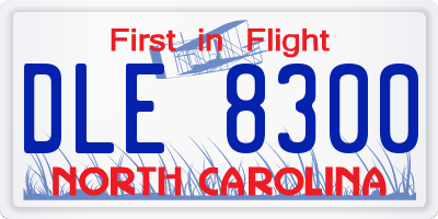 NC license plate DLE8300