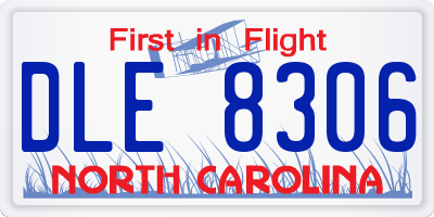 NC license plate DLE8306