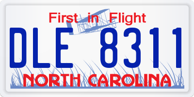 NC license plate DLE8311
