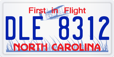 NC license plate DLE8312