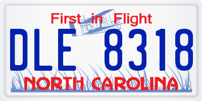 NC license plate DLE8318