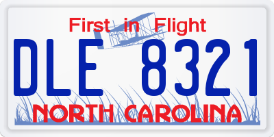 NC license plate DLE8321