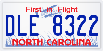 NC license plate DLE8322