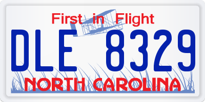 NC license plate DLE8329