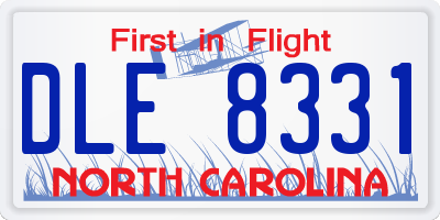 NC license plate DLE8331