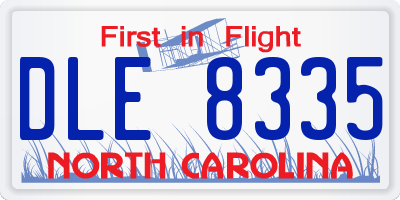 NC license plate DLE8335