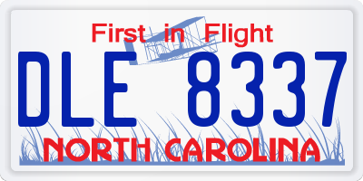 NC license plate DLE8337