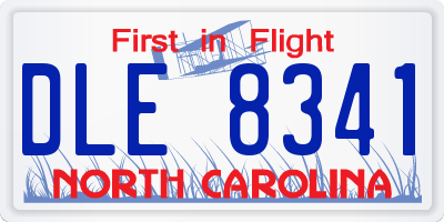 NC license plate DLE8341