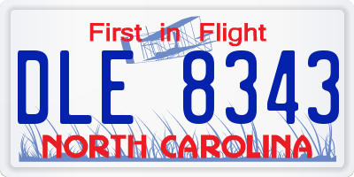 NC license plate DLE8343