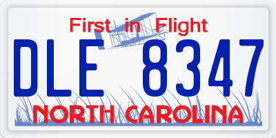 NC license plate DLE8347