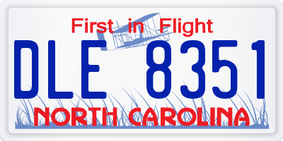 NC license plate DLE8351