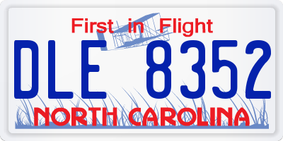 NC license plate DLE8352