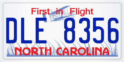 NC license plate DLE8356
