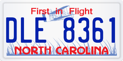 NC license plate DLE8361