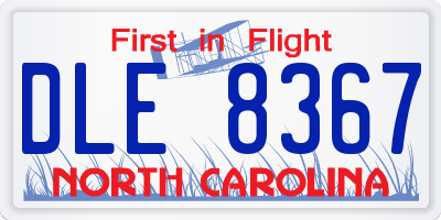 NC license plate DLE8367