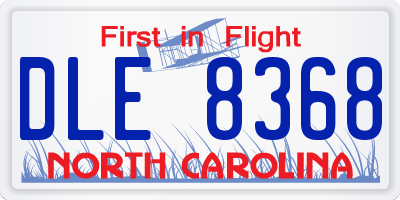 NC license plate DLE8368