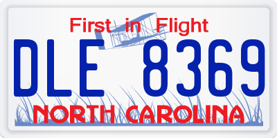 NC license plate DLE8369