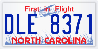 NC license plate DLE8371