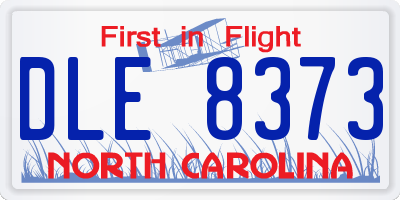 NC license plate DLE8373