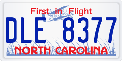 NC license plate DLE8377