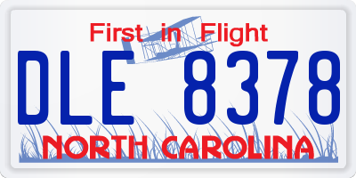 NC license plate DLE8378