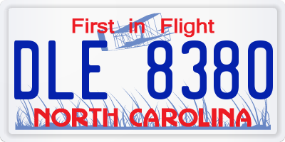 NC license plate DLE8380