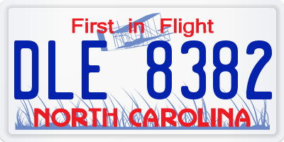 NC license plate DLE8382