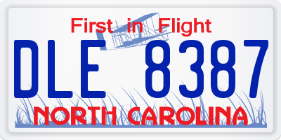 NC license plate DLE8387