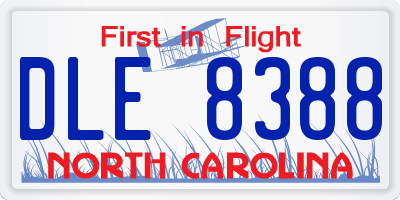 NC license plate DLE8388